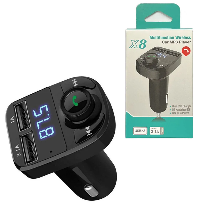 X8 Car FM Transmitter Dual USB Charger Transmitter Hands-free Bluetooth Car Kit Aux Modulator Car Audio MP3 Player